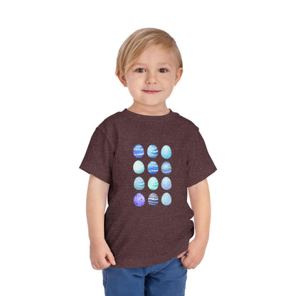 Blue watercolor Easter eggs boy toddler tee soft cotton shirt