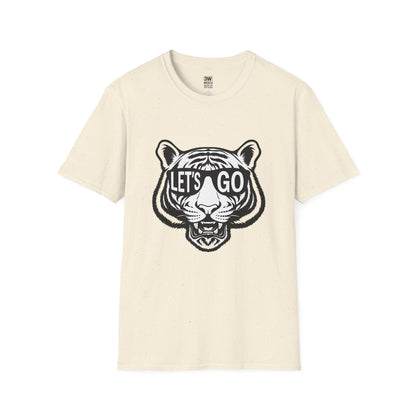 LET’S GO Tiger Shirt | Game Day Graphic Tee | Retro Sports Spirit Wear | College Football Tailgate T-Shirt | Fierce Animal Print Tee | Unisex Fan Gear