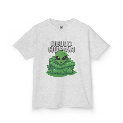 Kids Alien Graphic Tee, Fun Tee for Kids, Cute Monster Shirt, Birthday Gift, Unique Kids Apparel, Hello Human Design