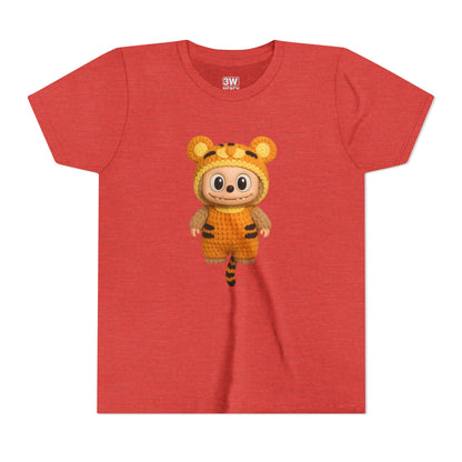 Tiger-Inspired Labooboo Youth Tee, Kids Animal T-Shirt, Fun Playwear, Gift for Birthdays, Woodland Adventure, Back-to-School, Halloween
