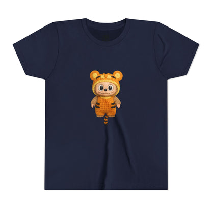 Tiger-Inspired Labooboo Youth Tee, Kids Animal T-Shirt, Fun Playwear, Gift for Birthdays, Woodland Adventure, Back-to-School, Halloween