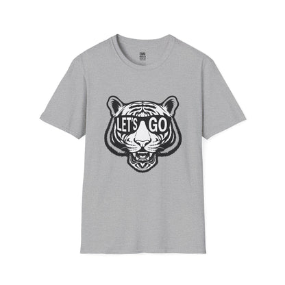 LET’S GO Tiger Shirt | Game Day Graphic Tee | Retro Sports Spirit Wear | College Football Tailgate T-Shirt | Fierce Animal Print Tee | Unisex Fan Gear
