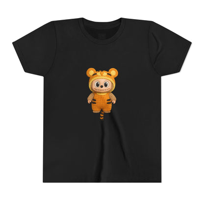 Tiger-Inspired Labooboo Youth Tee, Kids Animal T-Shirt, Fun Playwear, Gift for Birthdays, Woodland Adventure, Back-to-School, Halloween