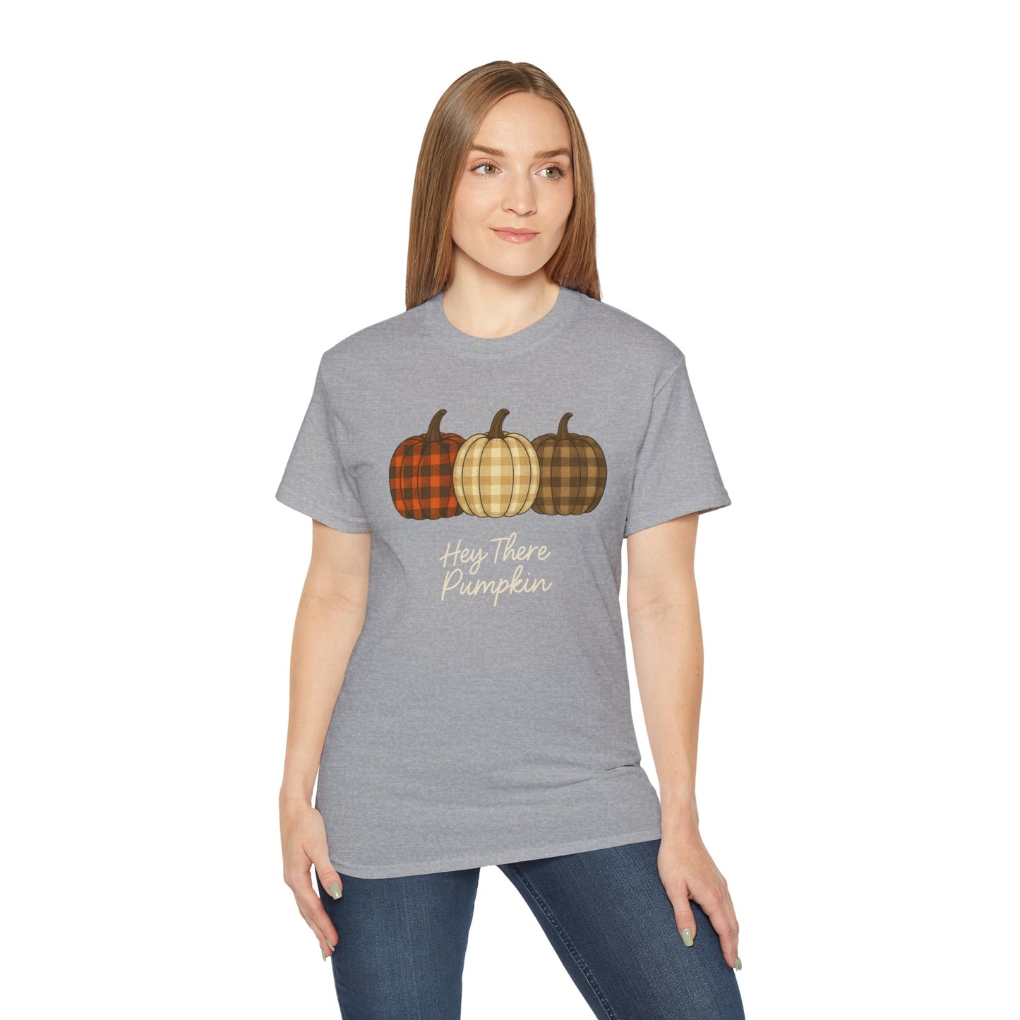 Customizable slogan Pumpkin T-Shirt | Plaid Pumpkin Fall Tee 🍂 | Cute Autumn Outfit | Cozy Fall Shirt | Pumpkin Patch Top | Trending Fall Aesthetic 2025