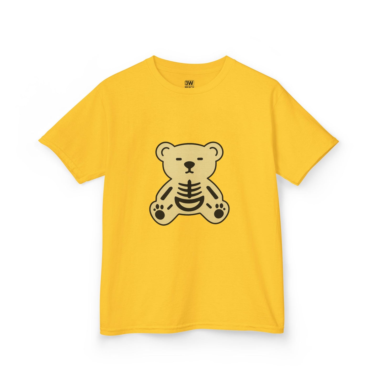 Halloween Skeleton Bear Kids Tee, Cute Graphic Tee, Halloween Costume Shirt, Birthday Gift for Kids, Fun Toddler Apparel