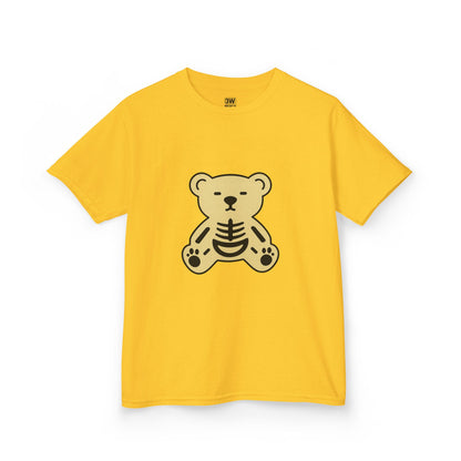 Halloween Skeleton Bear Kids Tee, Cute Graphic Tee, Halloween Costume Shirt, Birthday Gift for Kids, Fun Toddler Apparel
