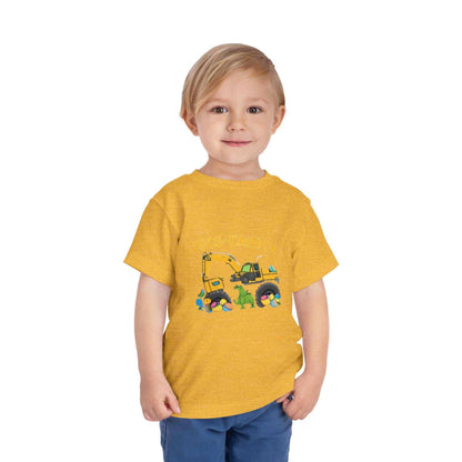 Eggs-cavator toddler tee with excavator and Easter eggs design for kids