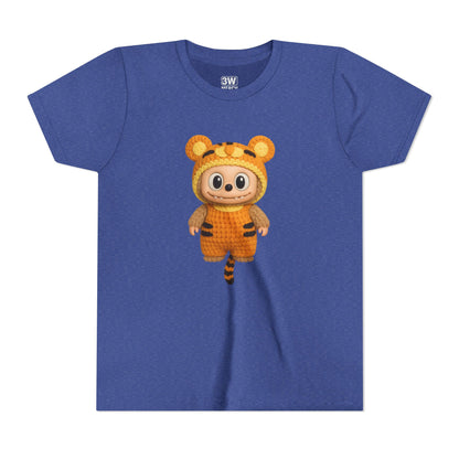 Tiger-Inspired Labooboo Youth Tee, Kids Animal T-Shirt, Fun Playwear, Gift for Birthdays, Woodland Adventure, Back-to-School, Halloween