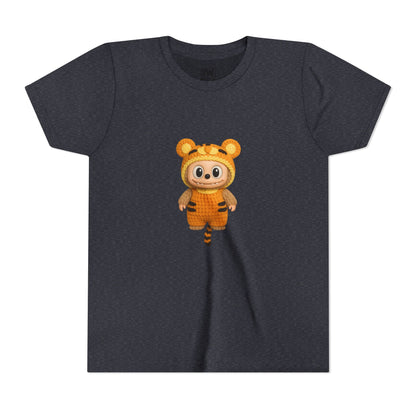 Tiger-Inspired Labooboo Youth Tee, Kids Animal T-Shirt, Fun Playwear, Gift for Birthdays, Woodland Adventure, Back-to-School, Halloween