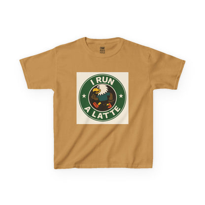 I Run a Latte Shirt – Funny Running Eagle Coffee Lover Tee, Marathon Runner Gift, Fitness & Caffeine Humor Top