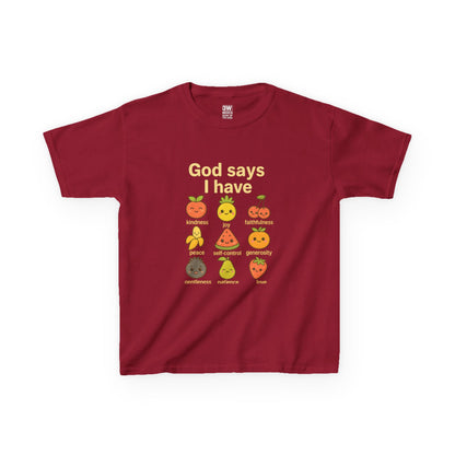 God Says I Have Toddler T-Shirt, Cute Kids Tee, Fun Fruit Design, Christian Apparel, Birthday Gift, Summer Wear