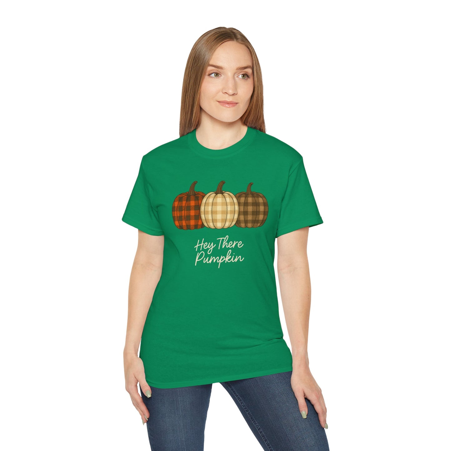 Customizable slogan Pumpkin T-Shirt | Plaid Pumpkin Fall Tee 🍂 | Cute Autumn Outfit | Cozy Fall Shirt | Pumpkin Patch Top | Trending Fall Aesthetic 2025