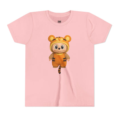 Tiger-Inspired Labooboo Youth Tee, Kids Animal T-Shirt, Fun Playwear, Gift for Birthdays, Woodland Adventure, Back-to-School, Halloween