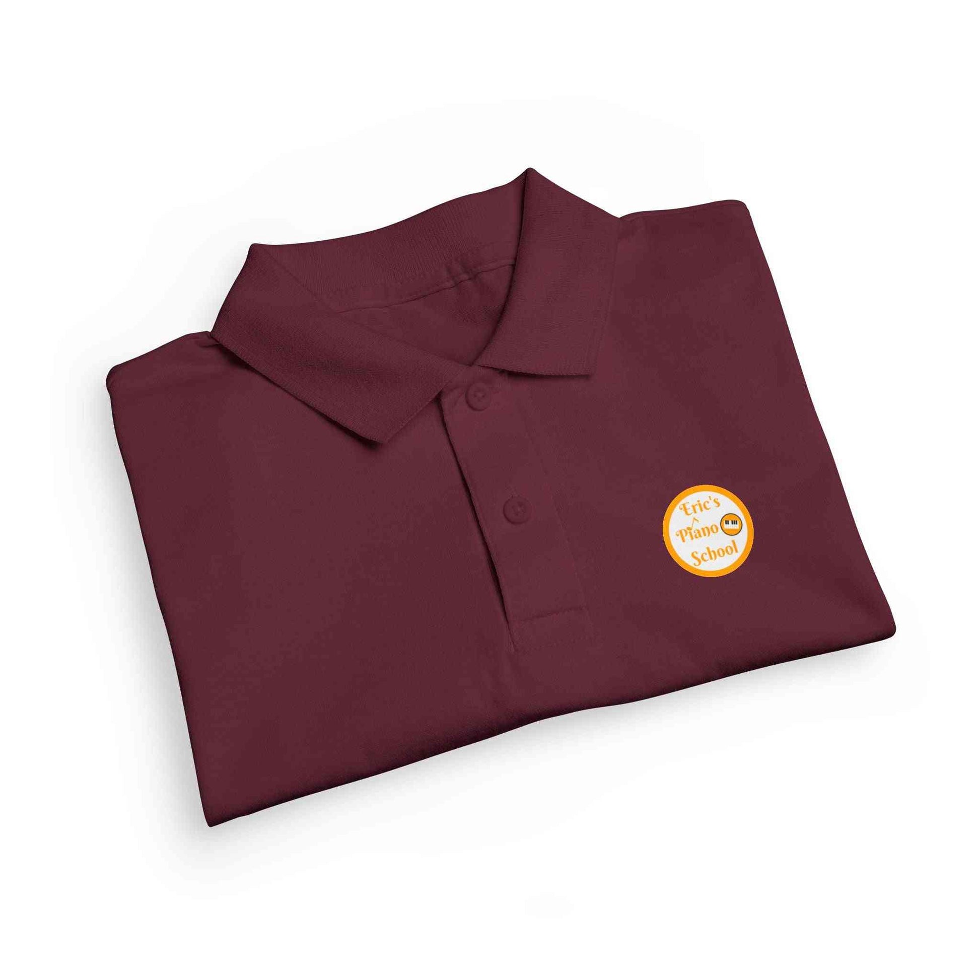 Gold youth polo shirt for Eric's Piano School kids music lessons with DryBlend fabric and school-ready design