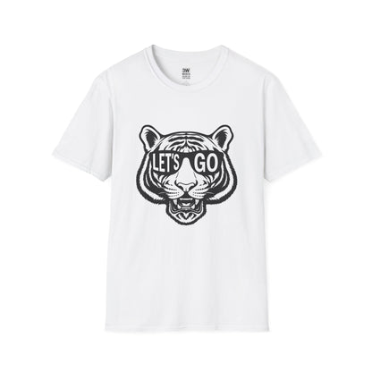 LET’S GO Tiger Shirt | Game Day Graphic Tee | Retro Sports Spirit Wear | College Football Tailgate T-Shirt | Fierce Animal Print Tee | Unisex Fan Gear