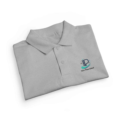 Youth polo shirt in DryBlend fabric with small school logo and three-button placket