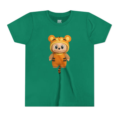 Tiger-Inspired Labooboo Youth Tee, Kids Animal T-Shirt, Fun Playwear, Gift for Birthdays, Woodland Adventure, Back-to-School, Halloween