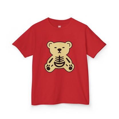 Halloween Skeleton Bear Kids Tee, Cute Graphic Tee, Halloween Costume Shirt, Birthday Gift for Kids, Fun Toddler Apparel