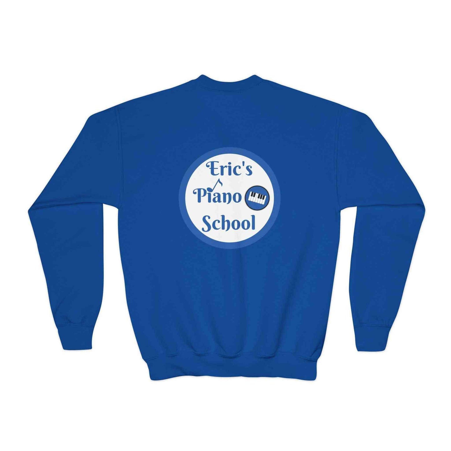 Youth sweatshirt crewneck with piano school emblem for young music learners