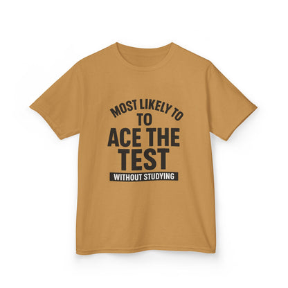 Most Likely to Ace the Test Kids Tee, Motivational Kids Shirt, Back to School Gift, Funny Teacher Gift, Classroom Humor T-Shirt