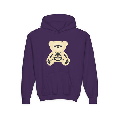 Skeleton Bear Youth Hoodie - Halloween Fun Wear