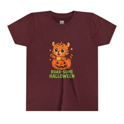 Roar-some Halloween Youth Tee | Fun Kids' Shirt for Halloween Parties, Trick-or-Treating, Costume Events, Autumn Wear, Gift Ideas, Motivation T-shirts