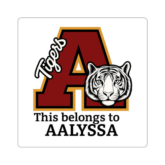 Personalized Tiger Kiss-Cut Stickers | Custom Name Decals for Students, School Supplies, Laptop Stickers, Gift Ideas