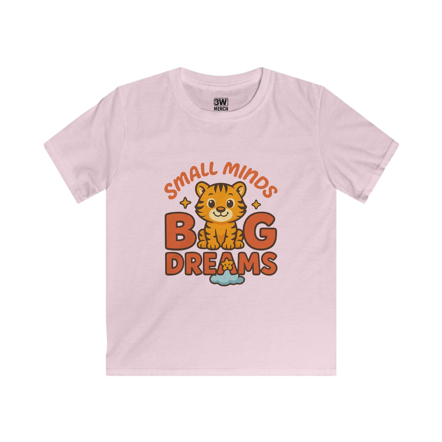 Kids Graphic Tee - Small Minds Big Dreams, Cute Tiger Tee, Birthday Gift, Playtime Shirt, Positive Quote Apparel, Fun Kids T-Shirt