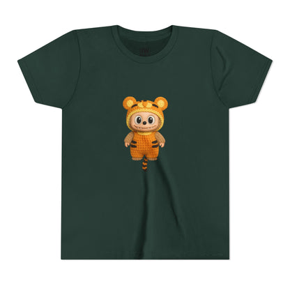 Tiger-Inspired Labooboo Youth Tee, Kids Animal T-Shirt, Fun Playwear, Gift for Birthdays, Woodland Adventure, Back-to-School, Halloween