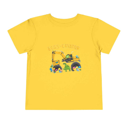 Toddler Easter shirt with Eggs-Cavator excavator and colorful Easter eggs design