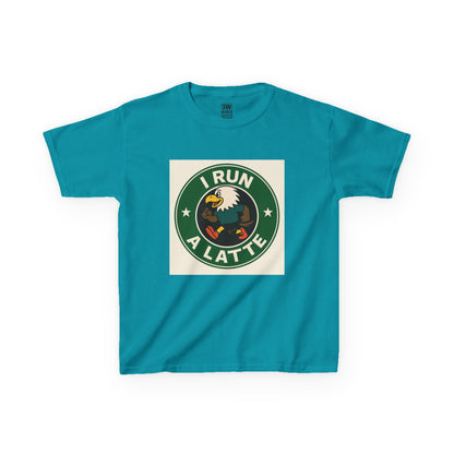 I Run a Latte Shirt – Funny Running Eagle Coffee Lover Tee, Marathon Runner Gift, Fitness & Caffeine Humor Top