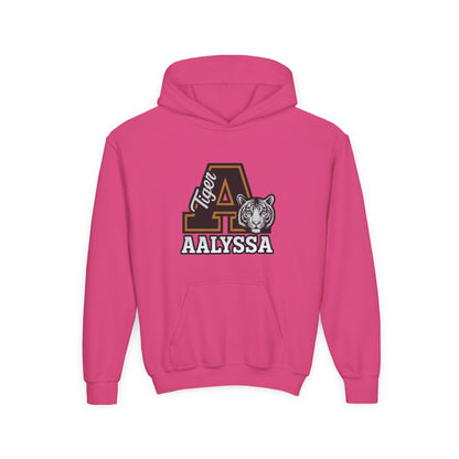 Customizable Big A - Youth Heavy Blend Hooded Sweatshirt - Tiger Theme - Customizable/ Personalize