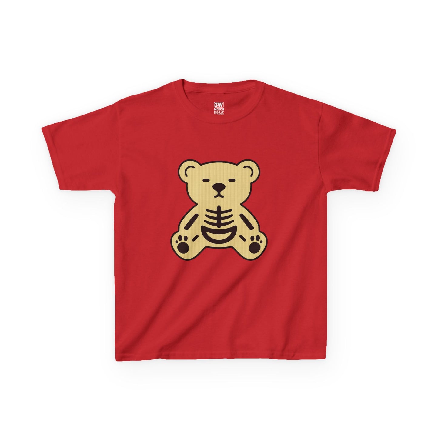 Halloween Skeleton Bear Kids Tee, Cute Graphic Tee, Halloween Costume Shirt, Birthday Gift for Kids, Fun Toddler Apparel
