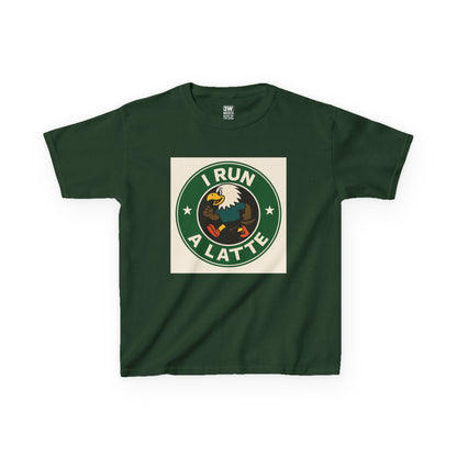 I Run a Latte Shirt – Funny Running Eagle Coffee Lover Tee, Marathon Runner Gift, Fitness & Caffeine Humor Top