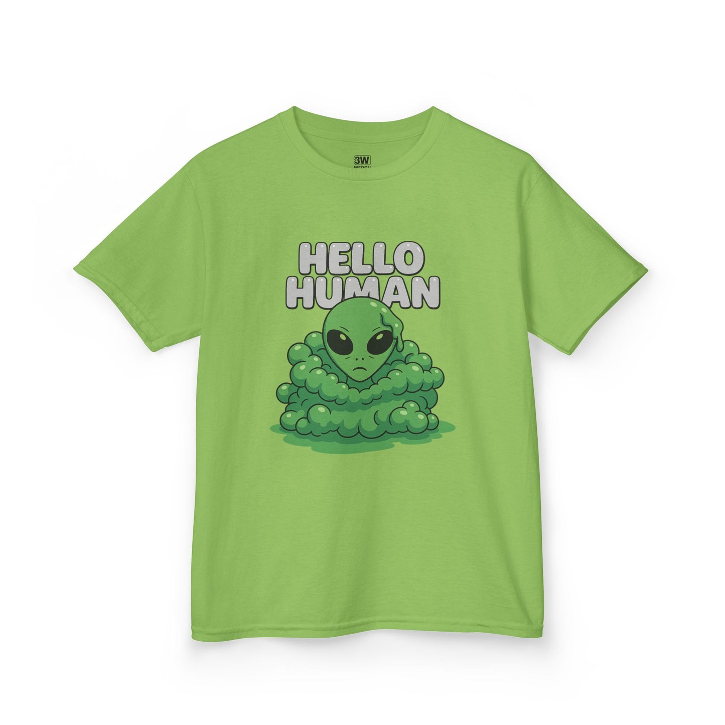 Kids Alien Graphic Tee, Fun Tee for Kids, Cute Monster Shirt, Birthday Gift, Unique Kids Apparel, Hello Human Design