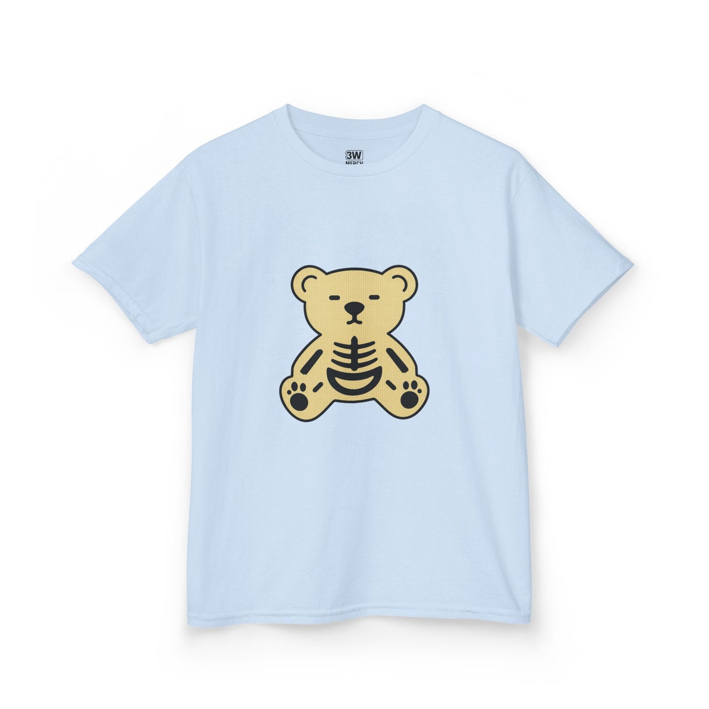 Halloween Skeleton Bear Kids Tee, Cute Graphic Tee, Halloween Costume Shirt, Birthday Gift for Kids, Fun Toddler Apparel
