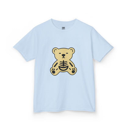 Halloween Skeleton Bear Kids Tee, Cute Graphic Tee, Halloween Costume Shirt, Birthday Gift for Kids, Fun Toddler Apparel