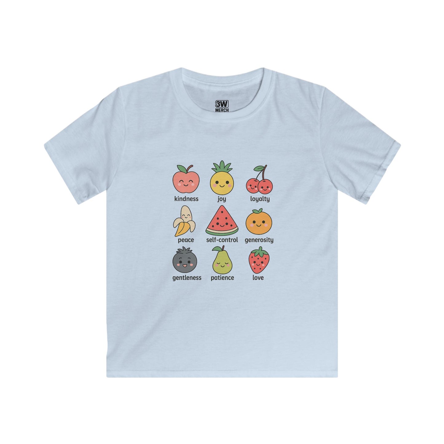 Kawaii Fruit of the Spirit T-Shirt – Kids & Family Positive Vibes Tee