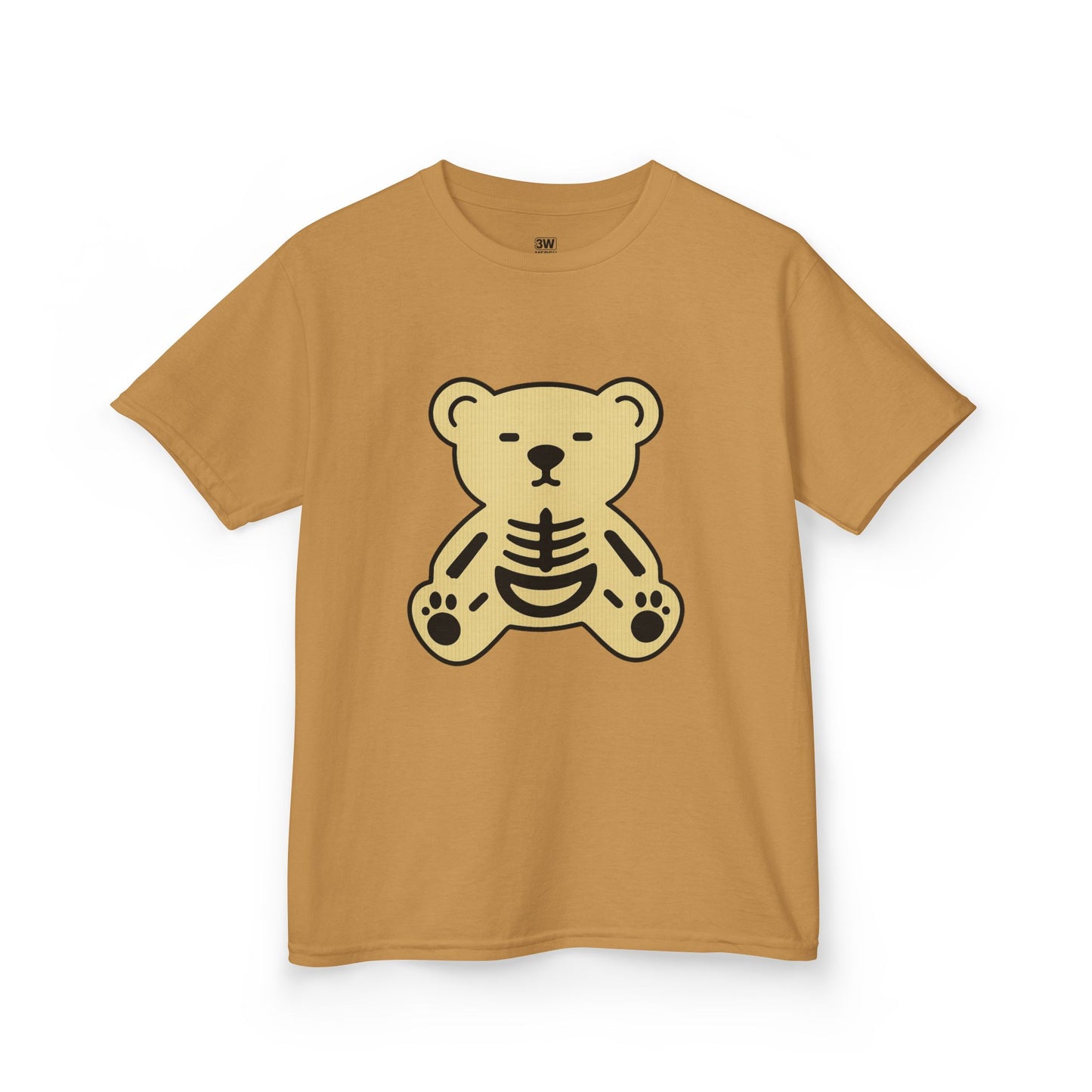 Halloween Skeleton Bear Kids Tee, Cute Graphic Tee, Halloween Costume Shirt, Birthday Gift for Kids, Fun Toddler Apparel