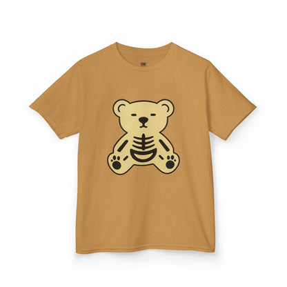 Halloween Skeleton Bear Kids Tee, Cute Graphic Tee, Halloween Costume Shirt, Birthday Gift for Kids, Fun Toddler Apparel