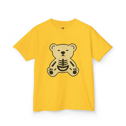 Halloween Skeleton Bear Kids Tee, Cute Graphic Tee, Halloween Costume Shirt, Birthday Gift for Kids, Fun Toddler Apparel