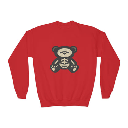 Skeleton Teddy Bear Sweatshirt | Y2K Streetwear Crewneck | Oversized Aesthetic Pullover | Cozy Fall Hoodie | Trending TikTok Outfit 2025