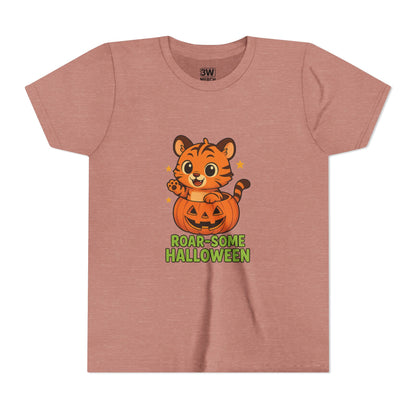 Roar-some Halloween Youth Tee | Fun Kids' Shirt for Halloween Parties, Trick-or-Treating, Costume Events, Autumn Wear, Gift Ideas, Motivation T-shirts