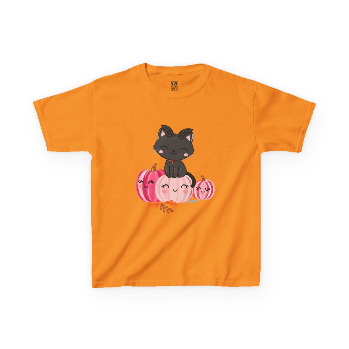 Kawaii Black Cat Pumpkin T-Shirt | Cute Spooky Fall Shirt | Halloween Aesthetic Tee | Pink Pumpkin Shirt | Cozy Autumn Outfit | Trending Gift for Cat Lovers