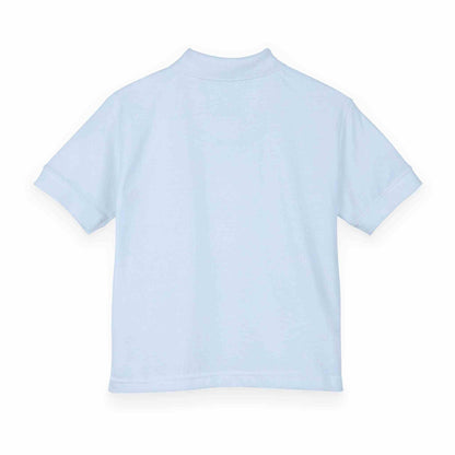 Eric's Piano School youth polo shirt in DryBlend fabric, designed for active kids with moisture-wicking, durable 50/50 cotton-poly blend and a neat school uniform look