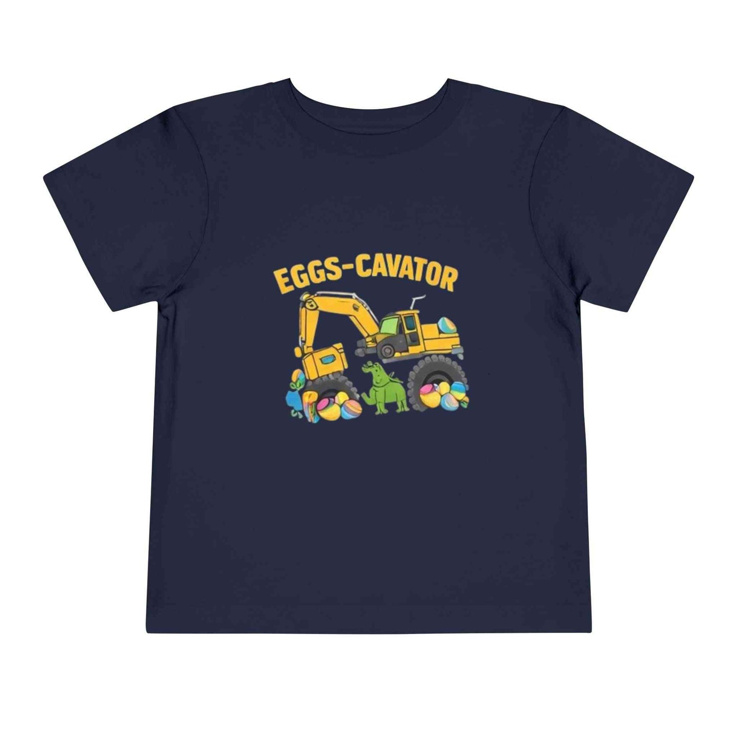 Toddler Easter shirt with cute Eggs-cavator construction digger and colorful eggs design