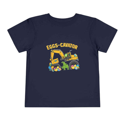 Toddler Easter shirt with cute Eggs-cavator construction digger and colorful eggs design