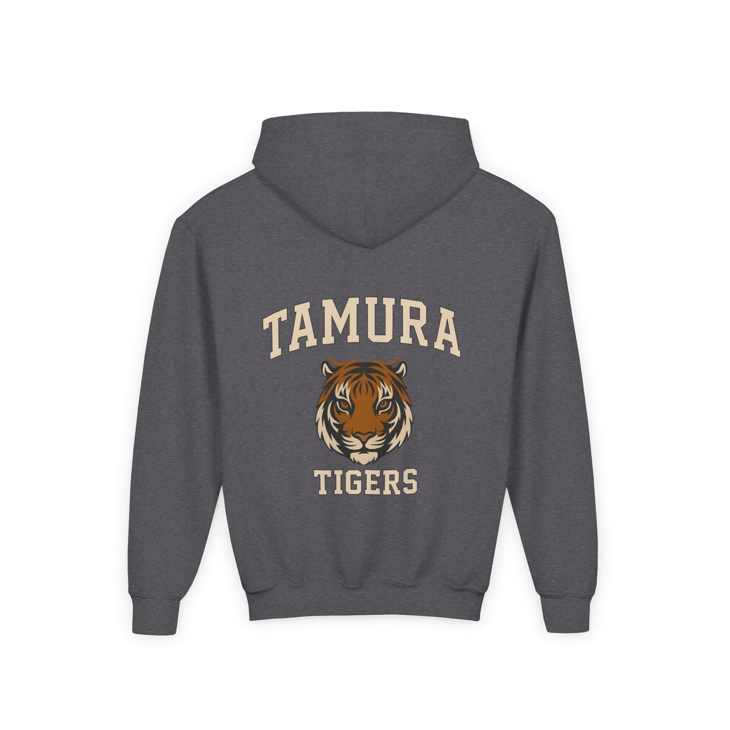 Youth Tamura Tigers Three-Panel Fleece Hoodie, Sports Apparel, School Spirit Wear, Cozy Sweatshirt, Gift for Sports Fans, Team Merchandise