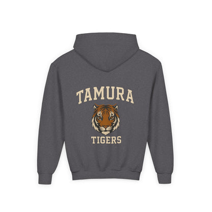 Youth Tamura Tigers Three-Panel Fleece Hoodie, Sports Apparel, School Spirit Wear, Cozy Sweatshirt, Gift for Sports Fans, Team Merchandise