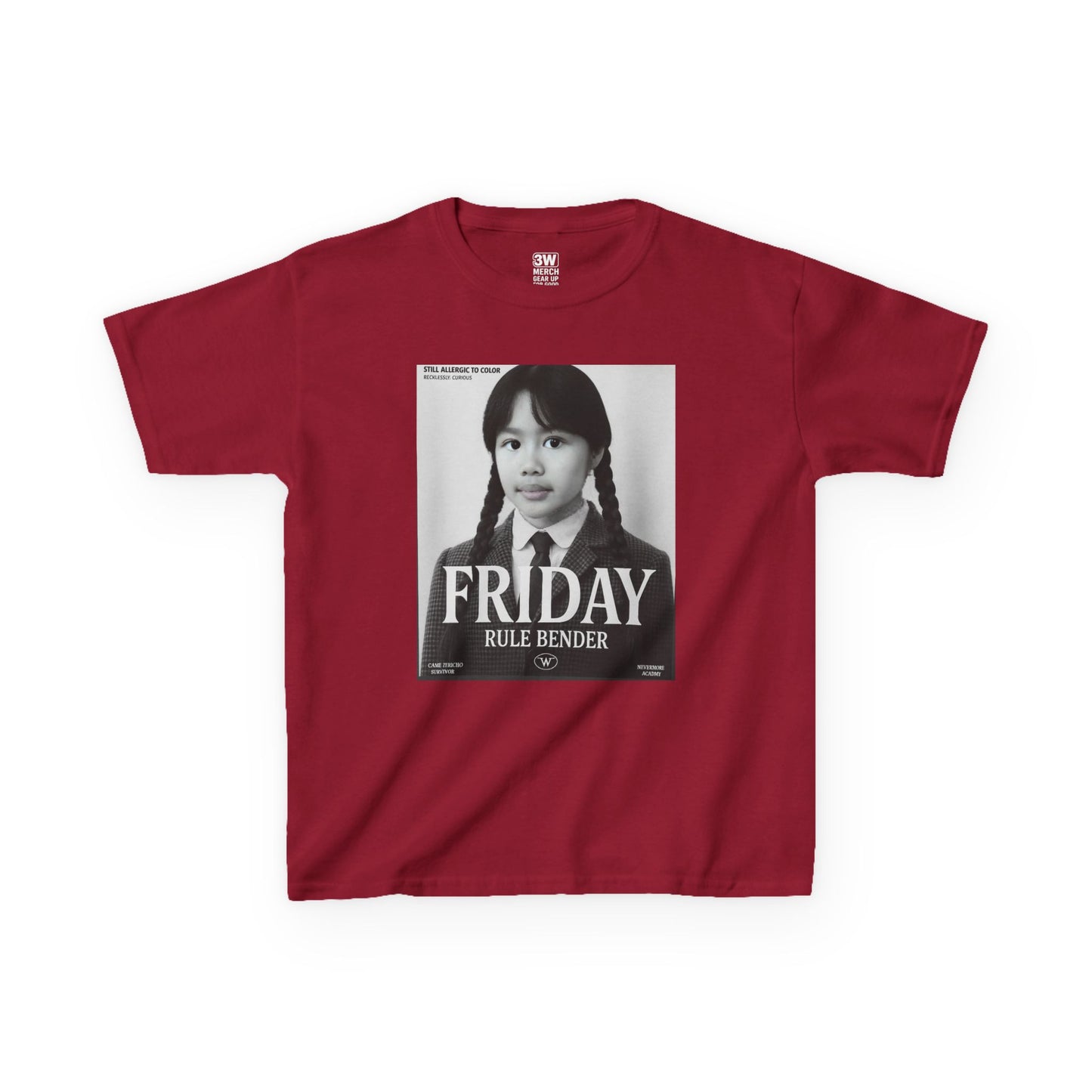 Custom “Friday Rule Bender” T-Shirt — Personalized Face Tee | Dark Academia Kawaii | Aesthetic Y2K Outfit | Halloween Cute Creepy Vibes | Custom Day of the Week Shirt